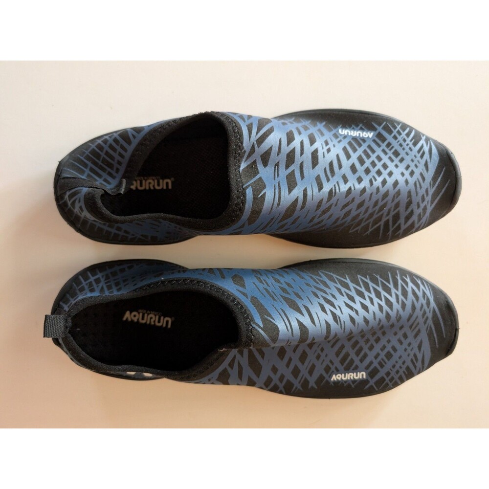 Aqurun Men’s Size 11 Water Shoes Blue Black Slip On Aqua Swim Beach Quick Dry